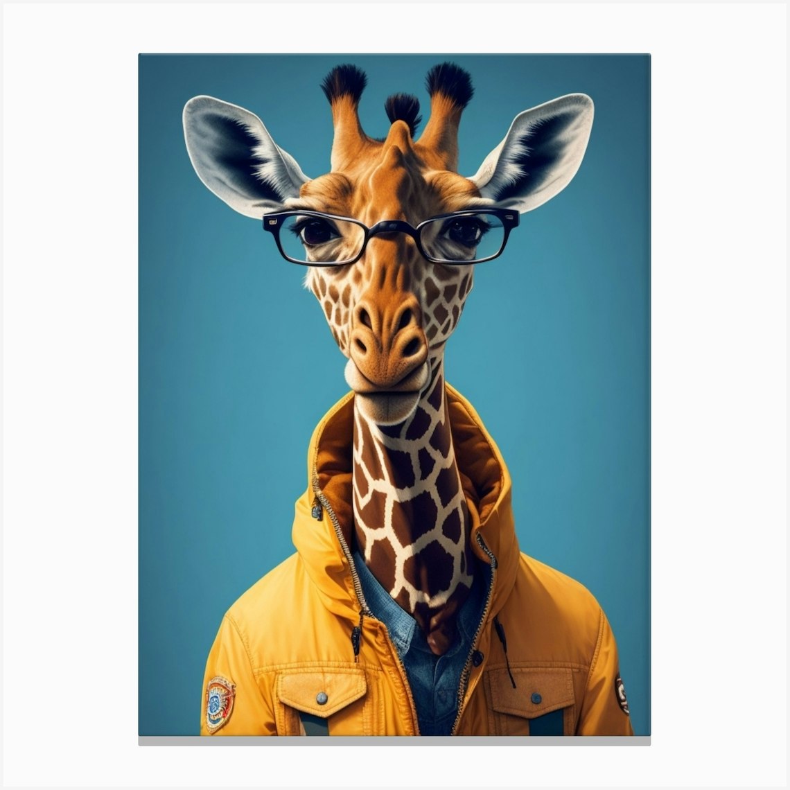 Funky Giraffe Hipster Funny Animal Portraits Coffee Mug