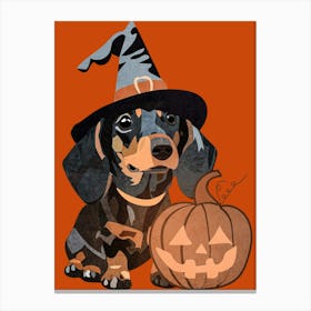 Dachshund Halloween 1 Canvas Print