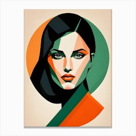 Geometric Woman Portrait Pop Art (84) Canvas Print