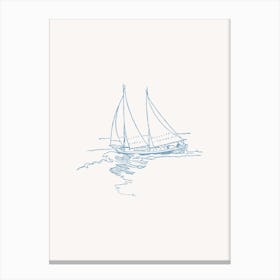 Sketch Style Sailboat Canvas Print