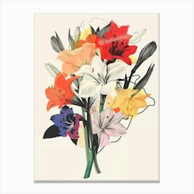 Amaryllis 4 Collage Flower Bouquet Canvas Print