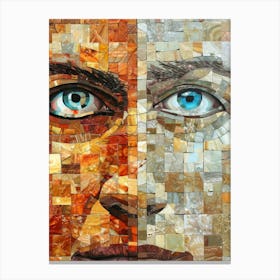 Mosaic Portrait Of A Man 1 Canvas Print