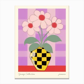 Spring Collection Pansies Flower Vase 5 Canvas Print
