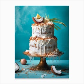 Cake With Coconuts sweet food Canvas Print