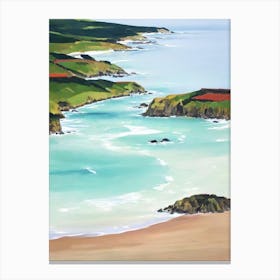 Fistral Beach, Cornwall Contemporary Illustration 2  Canvas Print