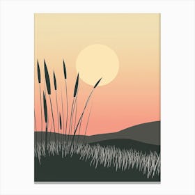 Sunset Reeds Canvas Print