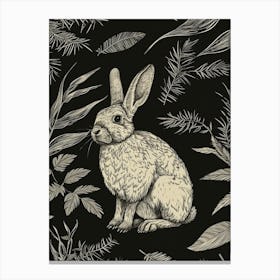 American Sable Rabbit Minimalist Illustration 2 Canvas Print