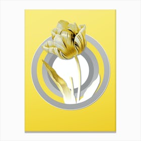Botanical Tulip in Gray and Yellow Gradient n.116 Canvas Print