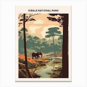 Kibale National Park Midcentury Travel Poster Canvas Print
