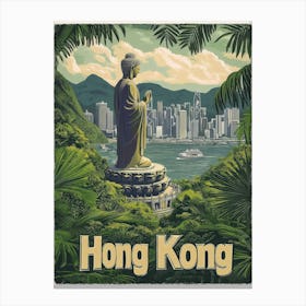 Aihrgdesign A Mid Century Modern Travel Poster For Hong Kong 7 Canvas Print