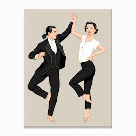 Couple Dancing Tango Canvas Print