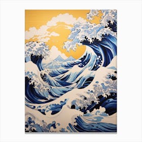 The Great Wave off Kanagawa - Aboriginal Dreamtime 1 Canvas Print
