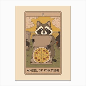 Wheel Of Fortune   Raccoons Tarot Canvas Print