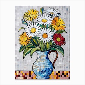 Daisies In A Vase 6 Canvas Print