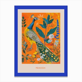 Spring Birds Poster Peacock 9 Canvas Print