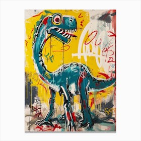 Abstract Graffiti Style Dinosaur 2 Canvas Print