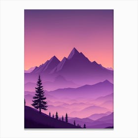 Misty Mountain Background Purple Color Theme Sunset Simple Minimalistic Vector Art Light Color 13 1021214138616 Tpdv Mjj2 Kxx9 U5hg Canvas Print