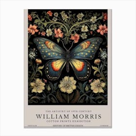 William Morris |Flowers Moon And Stars William Morris Style Art Print art wall Canvas Print