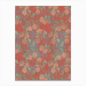 Citrus Symphony in orange and mint green Canvas Print