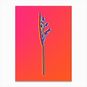 Neon Powdery Alligator Flag Botanical in Hot Pink and Electric Blue Canvas Print