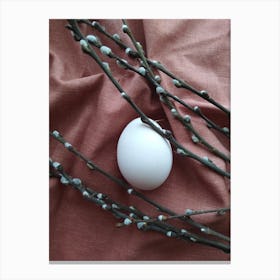 White Egg On Branches 1 Canvas Print