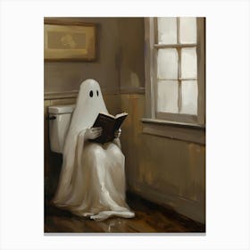 Ghost Reading A Book Canvas Print