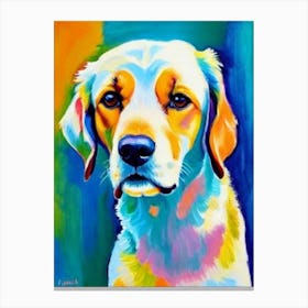 Golden Retriever 2 Fauvist Style dog Canvas Print