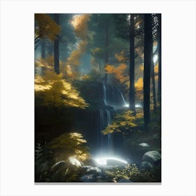 Waterfall In The Forest 5 Canvas Print