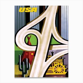 Air USA, Vintage Travel Poster Canvas Print