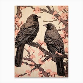 Art Nouveau Birds Poster Raven 3 Canvas Print