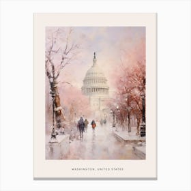 Dreamy Winter Painting Poster Washington Dc Usa 1 Canvas Print
