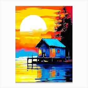 Sunset On The Lake 1 Canvas Print