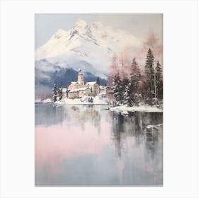 Dreamy Winter Painting St Moritz Switzerland 2 Canvas Print