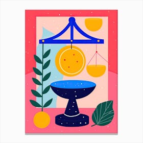 Libra Illustration Zodiac Star Sign 2 Canvas Print