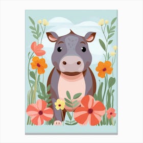 Baby Animal Illustration  Hippo 3 Canvas Print