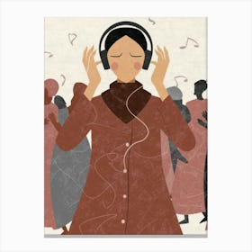 Woman Listening To Music 9 Canvas Print