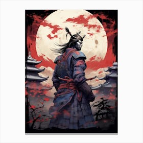 Japanese Samurai Illustration 18 Canvas Print