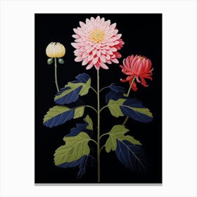 Dahlia 6 Hilma Af Klint Inspired Flower Illustration Canvas Print