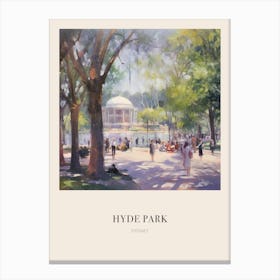 Hyde Park Sydney Australia Vintage Cezanne Inspired Poster Canvas Print