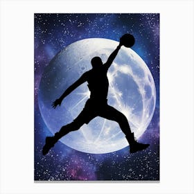 Silhouette Of A Basketball Player Canvas Print