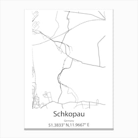 Schkopau,Germany Minimalist Map Canvas Print