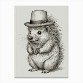 Hedgehog In Hat 1 Canvas Print