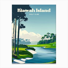 Kiawah Island South Carolina Digital Travel Art Canvas Print