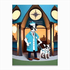 Doctor And Dog-Reimagined 4 Canvas Print