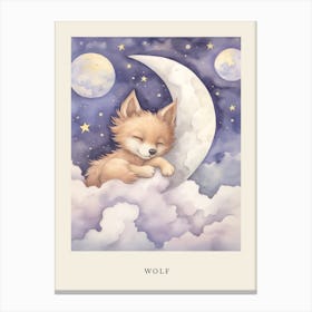 Sleeping Baby Wolf 3 Nursery Poster Canvas Print