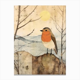 Bird Illustration Robin 3 Canvas Print