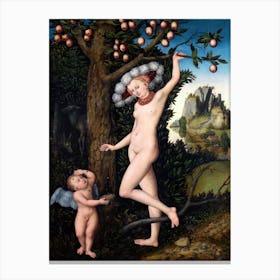 Cupid Complaining To Venus, Lucas Cranach Canvas Print