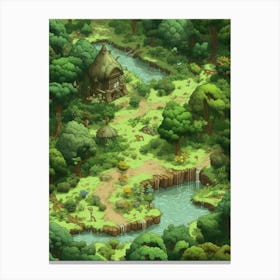 Iwokrama Forest Reserve Pixel Art 2 Canvas Print