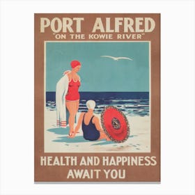 Port Alfred South Africa Vintage Travel Poster Canvas Print