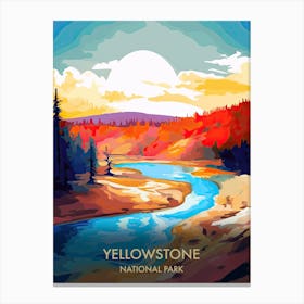 Yellowstone National Park Travel Poster Illustration Style 4 Canvas Print